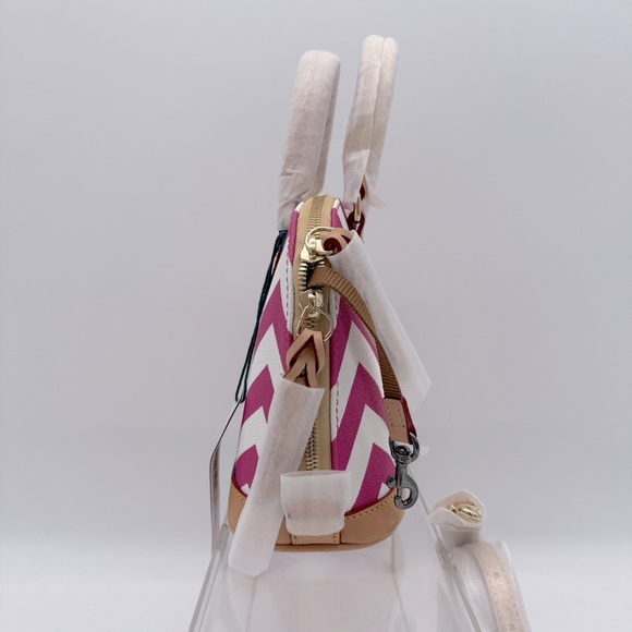 Dooney & Bourke Chevron Bitsy Bag Fuchsia - Picture 3 of 13